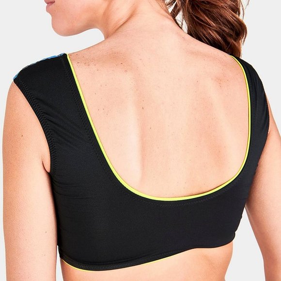 NIKE Swim Party Dots Crop Bikini Top NESSC267-442 Pacific Blue Womens - Picture 5 of 5